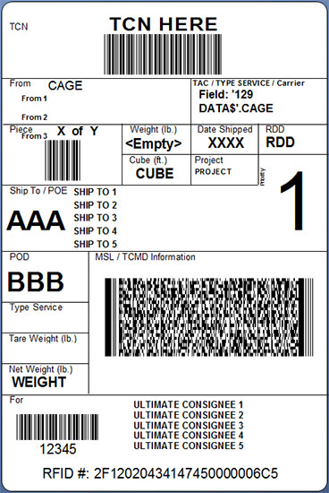 BarTender Label Templates For MIL STD 129R Labeling News